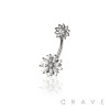 316L SURGICAL STEEL MULTI CZ FLOWER NON DANGLE BELLY BUTTON NAVEL RING 
